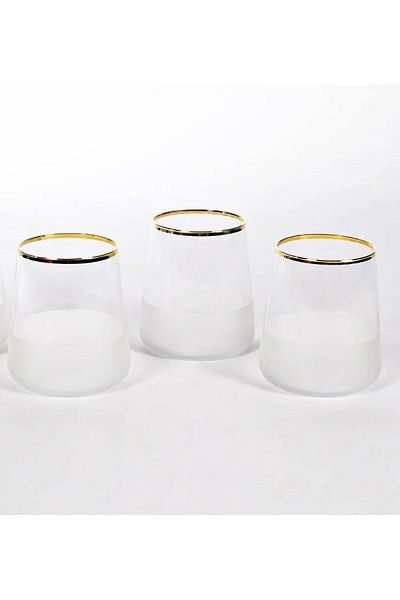 Paşabahçe Set of 6 Matte White Water Cups 425cc