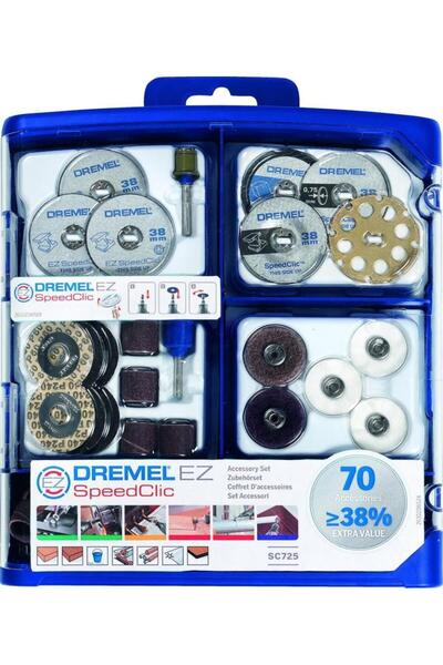 Dremel SC725 Πολυλειτουργικό Σετ Αξεσουάρ Άνω και Κάτω Μέρους, 70 Τεμάχια