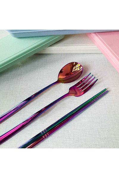 Rainbow Rainbow Metal Chopstick Set
