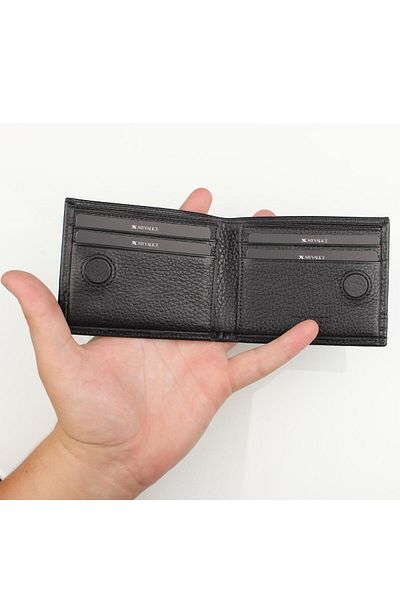 My Valice Unisex Genuine Leather Wallet and Card Holder 1822 Black
