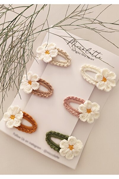 Miccolatte مجموعة فاخرة - طقم مشابك شعر منسوجة يدويًا من البابونج الطبيعي مكو...