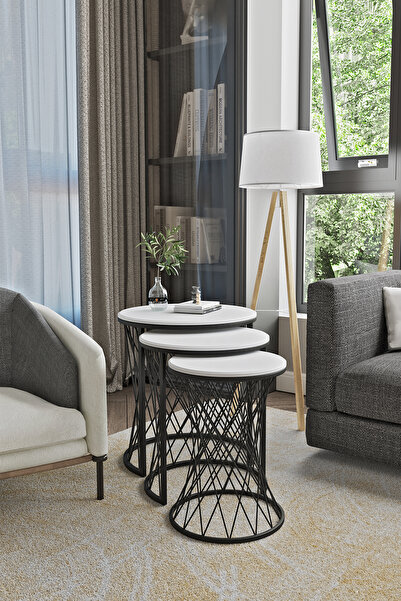 EMGA HOME Zenith Zigon Sehpa - Beyaz