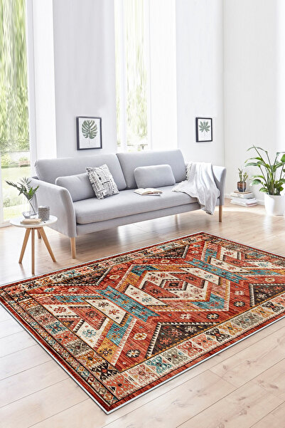 Thalia Home Kaymaz Tabanlı Yıkanabilir Baskılı Yolluk Mutfak Halısı Koridor Halısı