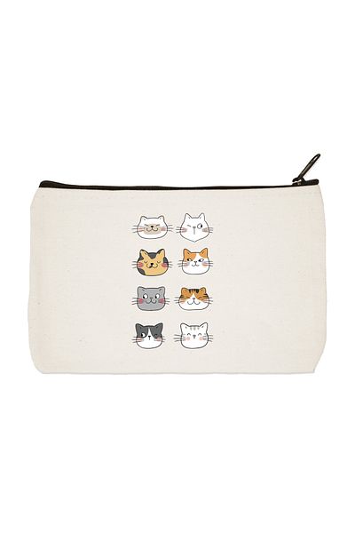 designedfy Τσάντα μακιγιάζ με στάμπα Cats, θήκη για στυλό, τσάντα συμπλέκτη