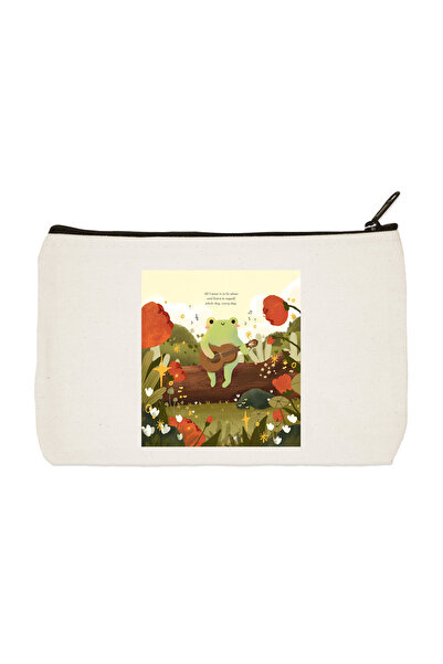 designedfy Сумка для косметики з принтом жаби, пенал, сумочка