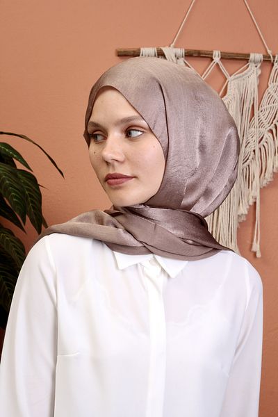 SpecialScarf Hijab Fashion JANJAN GLOSSY SATIN TEXTURED TESETURE EVENING DRESS CHIFFON SHALP POWDER COLOR
