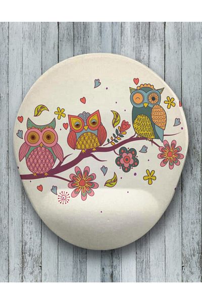 HobiShop Colorful Owl Oval Mouse Pad with Wrist Support