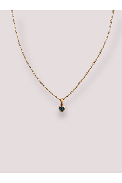TOMERV ATELIER Minik Nazar Boncuklu Kalp Kolye