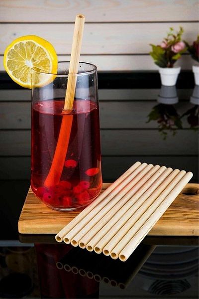 wallartkon Tohana Bamboo Straws 10 Pieces Diameter 6 Mm - Length 20 Cm