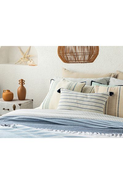 English Home Blue Fade Woven Single Bedspread 160x240 Cm Blue