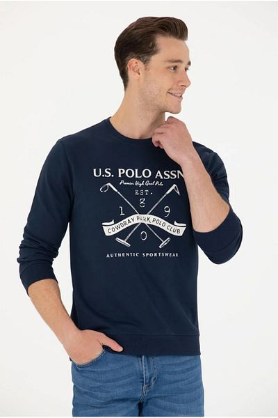 U.S. Polo Assn. Мъжки тъмносин суичър с кръгло деколте G081GL082.000.1668120.VR033TEKSPOR