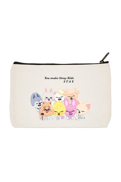 designedfy Stay Stray Kids τσάντα μακιγιάζ από καμβά με σχέδιο, τσάντα για στυλό, τσάντα χειρός