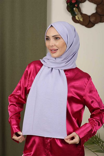 Trablus Hijab Women's Cotton Crash Jazz Shawl Light Lilac