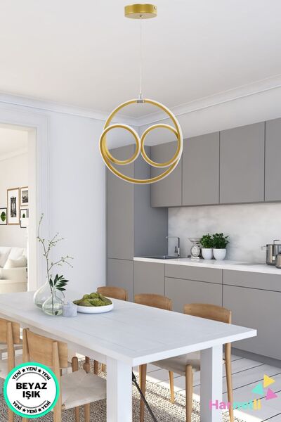 Harnelli Mutfak Hol Antre Oturma Odası Beyaz Ledli Avize
