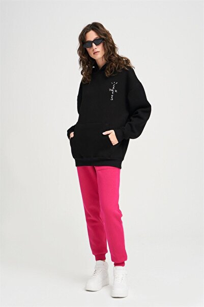 Adrift Unisex Μαύρο φούτερ 'Look Mom I Can Fly' - Trndz330