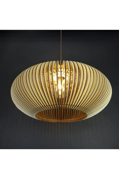 Ferisa Home Ahşap Sarkıt Orta Yüzyıl Küre Salon Avize Sarkıt Ahşap Avize