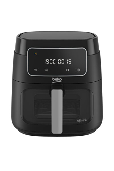 Beko Airfryer Yağsız Fritöz, 7.6 lt 1750 W Cam Sepet, 9 Otomatik Program Led Ekran, Siyah
