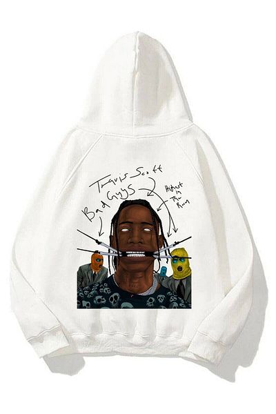 Tarzsokak Unisex Jackboys Travis Scott White Sweatshirt Trndz328