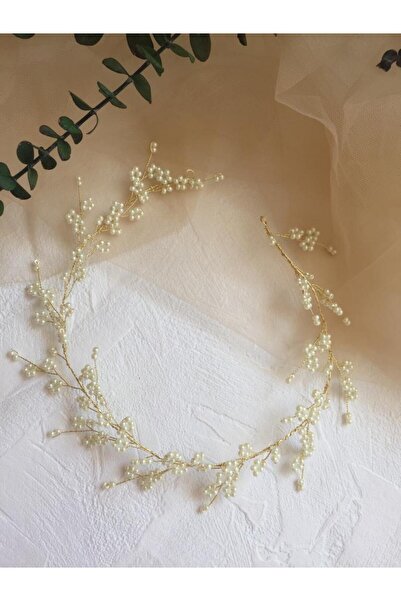 ACAR AKSESUAR إكسسوار شعر العروس والعمامة مع اللؤلؤ (وعد خطوبة الزفاف، مشبك ز...