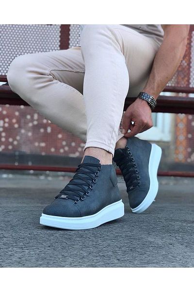 BZ Moda B032 BT Laced Ορθοπεδική Σόλα Ανδρικές Χειμερινές Μπότες Γκρι ανθεκτικές στο νερό και το κρύο