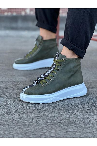BZ Moda B03 BT Laced Ορθοπεδική Σόλα Ανδρικές Χειμερινές Μπότες Χακί Αδιάβροχες και Ψυχρές