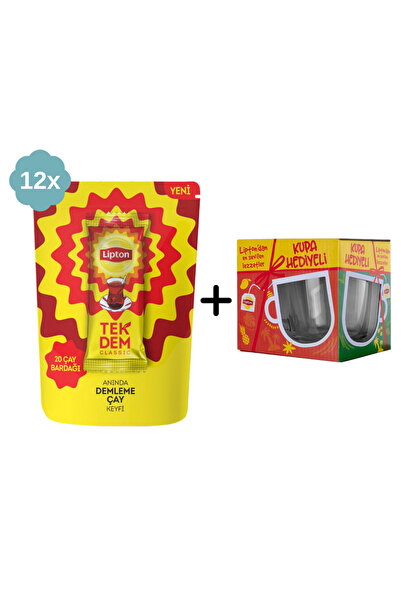 Lipton Klasik Tek Dem Çay 20li x 12 Adet + Hediye Lipton Cam Kupa