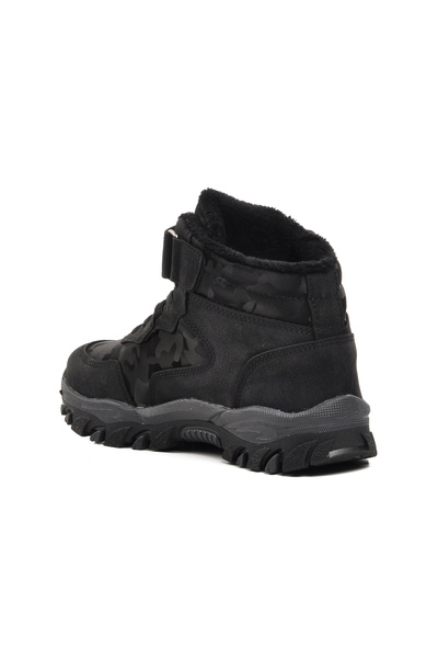 WALKWAY Leo-F Μαύρες γούνινες παιδικές μπότες εξωτερικού χώρου