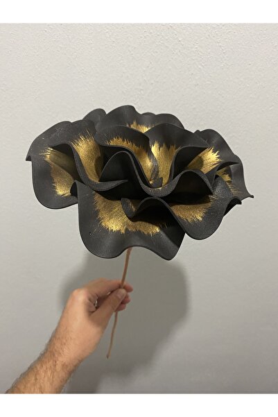 Ayka Aksesuar Decorative Handmade Luxury Latex Eva Artificial Flower-BLACK-GOLD Detailed-Foam flower