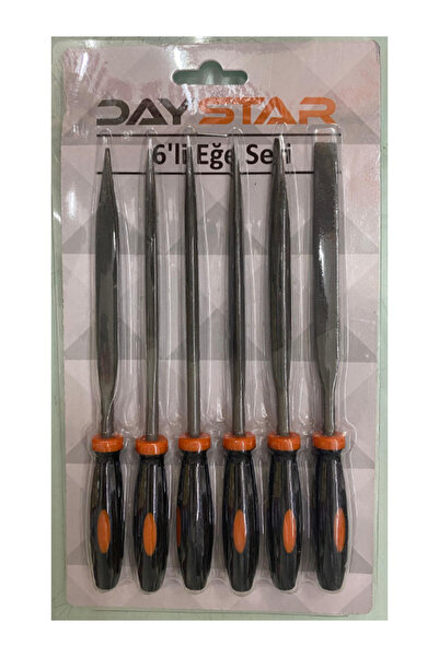 daystar 6 Parça Eğe Takımı Balık Sırtı Düz Yuvarlak Eye Karbon Ince Dişli