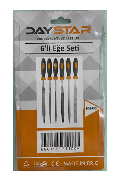 daystar 6 Parça Eğe Takımı Balık Sırtı Düz Yuvarlak Eye Karbon Ince Dişli