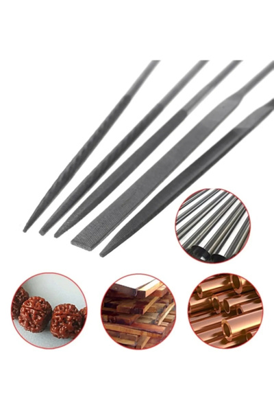 daystar 6 Parça Eğe Takımı Balık Sırtı Düz Yuvarlak Eye Karbon Ince Dişli