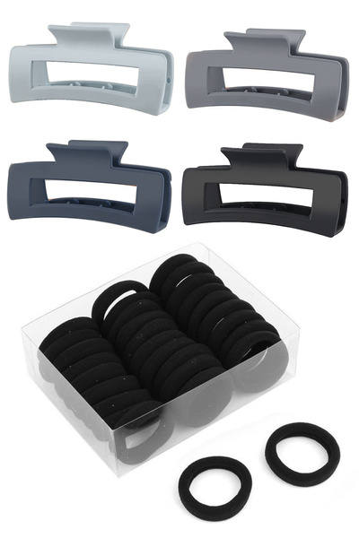 C&E Design Set 4 bucăți XL pentru femei + 50 piese cu catarame din cauciuc negru