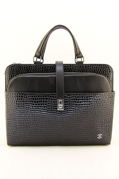 HNB Unisex Black Patent Leather 15 & 15.6 Inch Laptop Briefcase Lawyer Bag