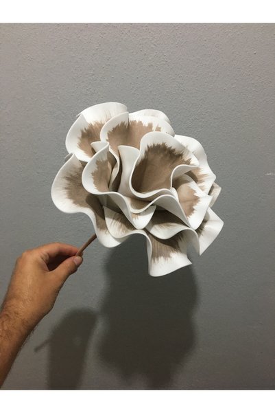 Ayka Aksesuar Floare artificială decorativă din latex Eva de lux, realizată manual - DETALIATĂ DE VIZON ALB - Floare din spumă