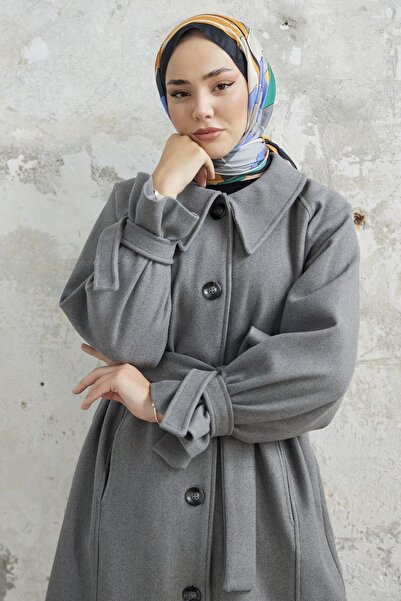 InStyle Kašmírový kabát Blair Collar Belted - šedý