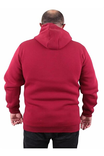 Starbattal Plus Size Men's Basic Sweat Hooded 11700 Claret Red