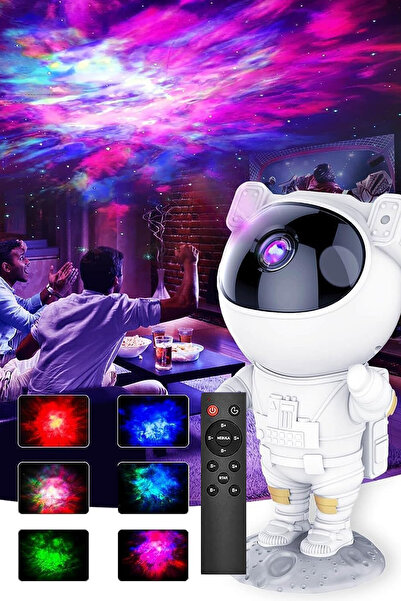 Mobee Yıldız Projektör Astronot Işıklı Kumandalı Galaksi Samanyolu Projeksiyon Gece Lambası