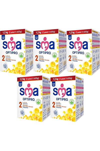 SMA Optipro 1200gr No:2 Devam Sütü (6-12 Ay) (5 Li Set)