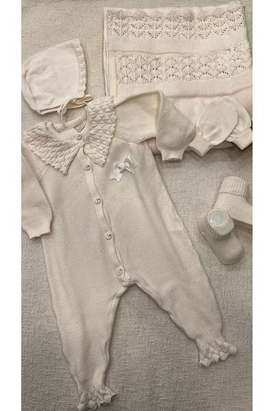 Nipperland Knitwear hospital discharge set for baby girl and boy 100% organic cotton