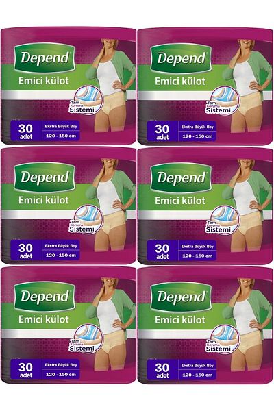 Depend Absorbent Panties Patient Diapers Xl - Extra Large Women 180 Pieces (6pk*30)
