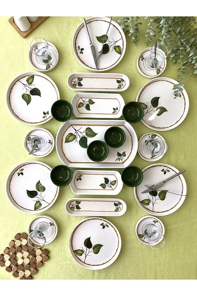 Yiğit Seramik Züccaciye Spring 23 Piece Breakfast Set for 6 People