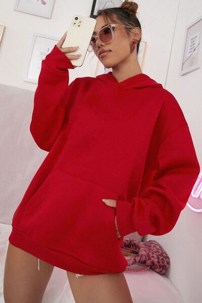 Adrift Unisex Pamuk Čupkani materijal Sa kapuljačom Dukserica KPP-Crna-Čvrsta