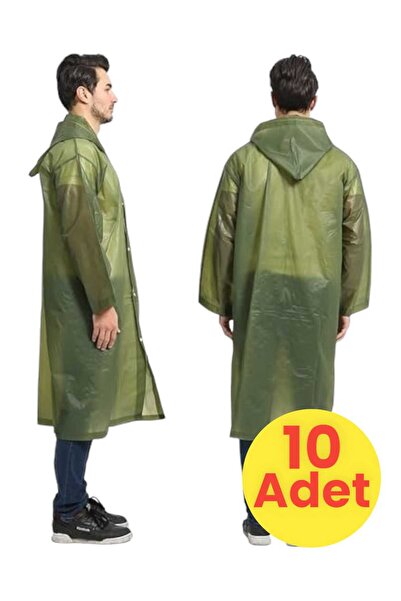 Mood Agenda Men's Windproof Hooded Raincoat Eva Raincoat 10 Pieces