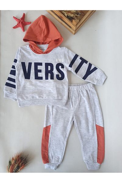 dubi baby Gray Brown Vers Written Double Children's Set 1-2-3-4-5 Years