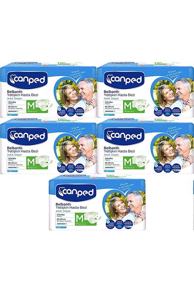Canped Patient Diapers Adult with Waistband Polyethylene M-medium Size 150 Pieces