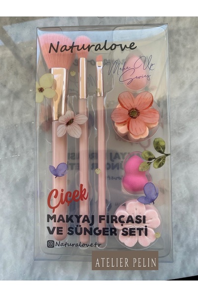 Atelier Pelin Naturalove Makyaj Fırçası Ve Sünger Seti
