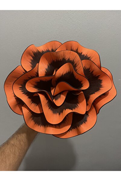 Ayka Aksesuar Floare artificială decorativă din latex Eva de lux, realizată manual - DETALIATĂ ORANGE BLACK - Floare din spumă