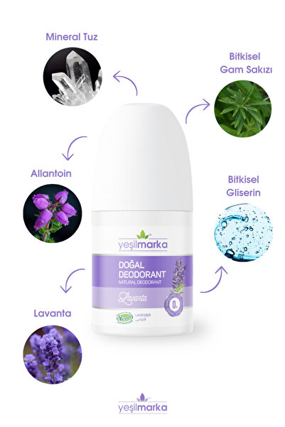yeşilmarka Doğal Roll-on Lavanta Deodorant Organik Ter Kokusu Önleyici 50 ml