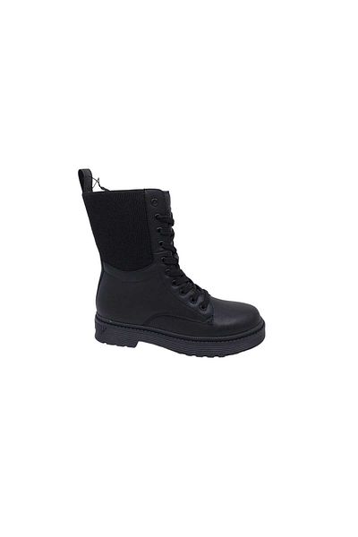 Zerhan Polact 23002 Cizme unisex negre cu șireturi și fermoar