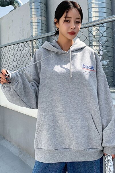 Adrift Унісекс Світшот з принтом на спині KP-Чорний-Спина